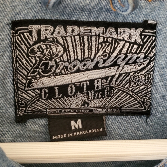 Brooklyn Clothing M Indie Sleeze 90s Grunge Flames Rainbow Unisex Jean Jacket - Picture 2 of 11